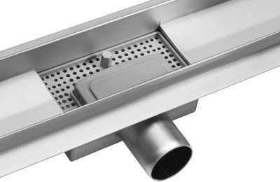 Lineární koupelnový žlab Černé Sklo 70 cm WET&DRY Fala TO-75387