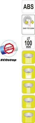 Sprchová hlavice DIONE 5 funkcí + ECO STOP Fala TO-75634