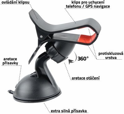 Držák telefonu / GPS na přísavku CLIPS Compass