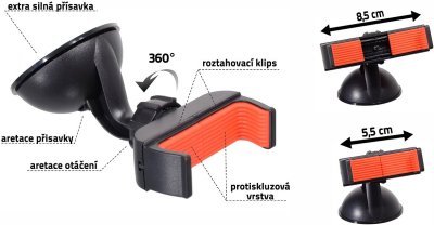 Držák telefonu / GPS na přísavku SIDE Compass