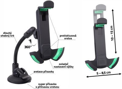 Držák telefonu / GPS na přísavku MAX Compass
