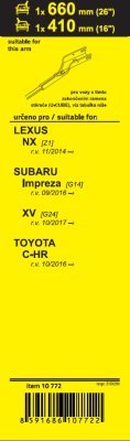 Compass stěrače FLAT SET (U-CUBE) 660+410mm