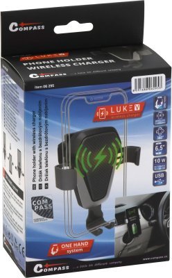 Compass držák telefonu LUKE-V bezdrátové nabíjení 10W silver