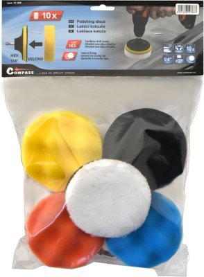 Compass leštící kotouče sada 10ks s unašečem 10cm