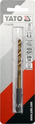 Vrták na kov TITAN 1/4" 4,8mm Yato YT-44760