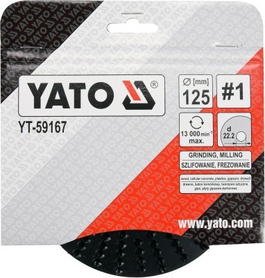 Rotační rašple úhlová hrubá 125 mm typ 1 Yato YT-59167