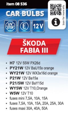 Compass žárovky servisní box ŠKODA FABIA III. H7