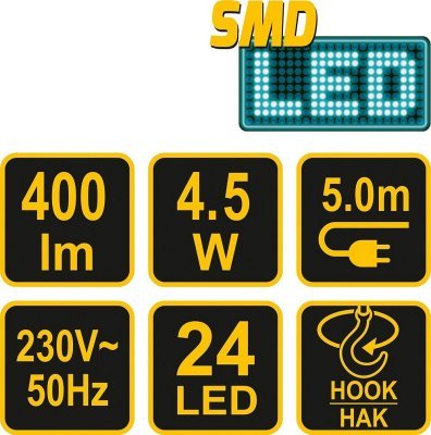 Vorel lampa montážní 24 led 4,5w/230v TO-82706