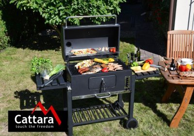 Gril na dřevěné uhlí Cattara ROYAL GRANDE XXL litinový rošt