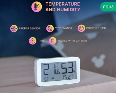 Nous E6 LCD ZigBee Smart Temperature and Humidity Senzor - teplotní a vlhkostní senzor