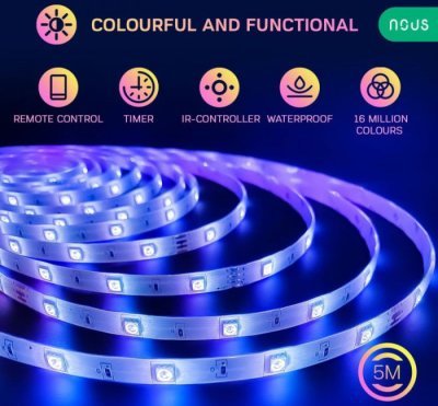 Nous F1 Wi-Fi Smart RGB LED - RGB LED pásek 5m, Tuya