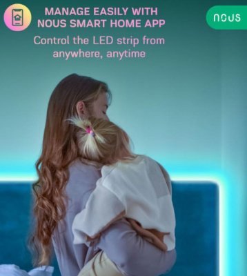 Nous F1 Wi-Fi Smart RGB LED - RGB LED pásek 5m, Tuya