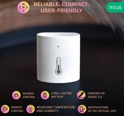 Nous E5 Smart Temperature And Humidity Sensor - teplotní a vlhkostní senzor, Zigbee