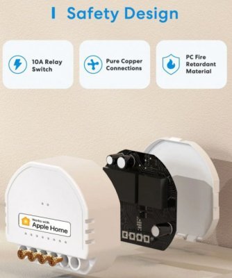 Meross Smart Wi-Fi In-Wall Switch - spínací modul pod vypínač, Wi-Fi