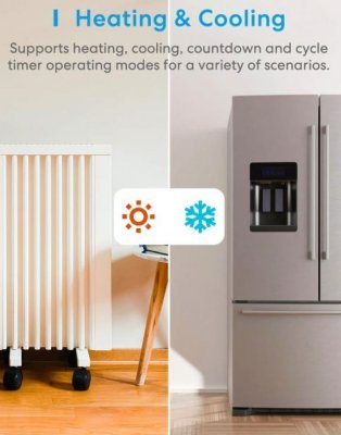 Meross Smart Wi-Fi Socket Termostat - zásuvkový termostat, topení a chlazení