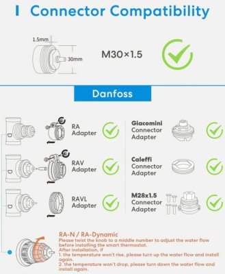Meross Smart Termostat Valve Starter Kit - radiátorová hlavice sada