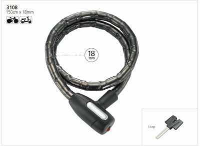Zámek MAGNUM článkový moto 1500x18 mm s 5-ti klíči
