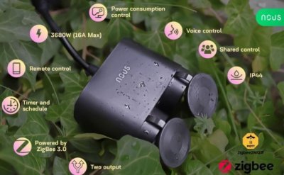 Nous Outdoor Smart Socket Zigbee - venkovní chytrá zásvuka