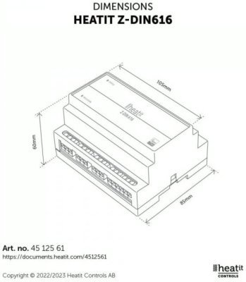 Heatit Z-DIN 616 - spínací modul na DIN lištu