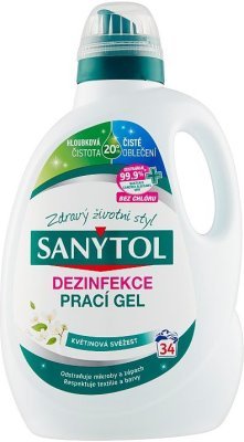 Sanytol dezinfekční prací gel květinová svěžest, 34 praní 1,70 l