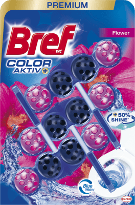 Bref Blue Aktiv WC blok s vůní čerstvých květin 3 x 50 g