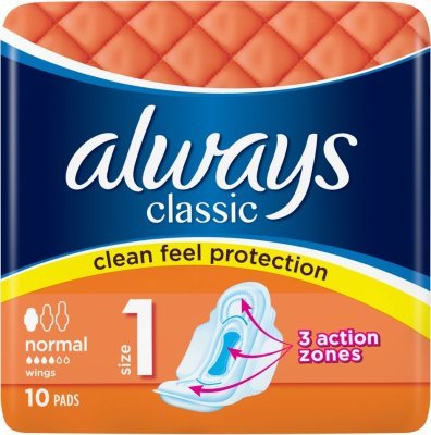 Always Classic Normal hygienické vložky s křidélky 10 ks
