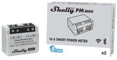 Shelly PM Mini GEN3 - modul pro měření spotřeby do 16A, Wi-Fi, Bluetooth