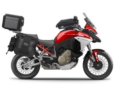 Kompletní sada sedlových brašen SHAD 130.kitTR40big55-51B TERRA TR40 a černého hliníkového 55L topcase, včetně montážní sady SHAD Ducati Multistrada 1200 V4
