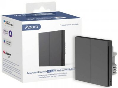 AQARA Smart Wall Switch H1 EU (NO NEUTRAL) - vypínač s dvojitým relé bez neutrálu, šedá