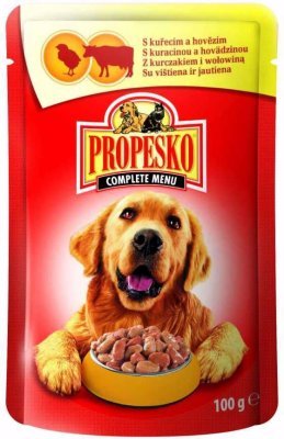 PROPESKO Dog hovězí a kuřecí, kapsa 100 g