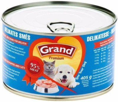 Grand Premium Dog & Cat směs delikates, konzerva 405 g