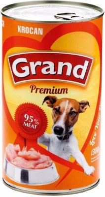 Grand Premium Dog krocan, konzerva 1300 g