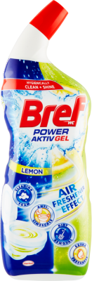 Bref Power Aktiv Gel WC čistič s efektem osvěžovače vzduchu Lemon 700ml
