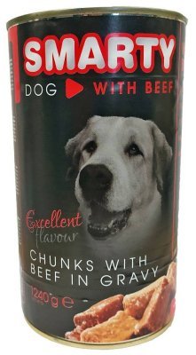 SMARTY Dog Hovězí chunks. konzerva 1240 g