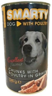 SMARTY Dog Drůbeží chunks, konzerva 1240 g