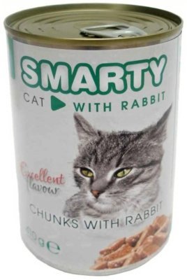 SMARTY Cat Králík chunks, konzerva 410 g