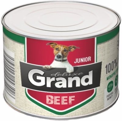 Grand deluxe Dog Junior 100 % hovězí, konzerva 180 g