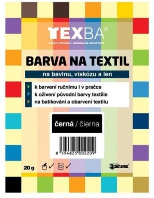 TEXBA 12 černá barva na textil Druchema