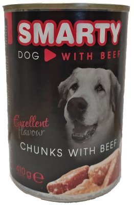 SMARTY Dog Hovězí chunks, konzerva 410 g