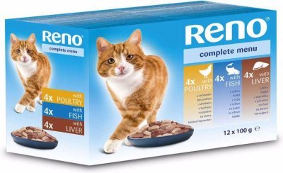RENO Cat drůbeží, rybí a játra, kapsa 100 g (12 pack)