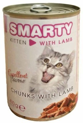 SMARTY Cat Kitten Jehněčí chunks, konzerva 410 g
