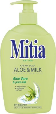 Mitia tekuté mýdlo 500ml Aloe&Milk s dávkovačem