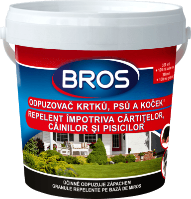 Bros odpuzovač krtků, psů a koček 350ml+100ml ZDARMA
