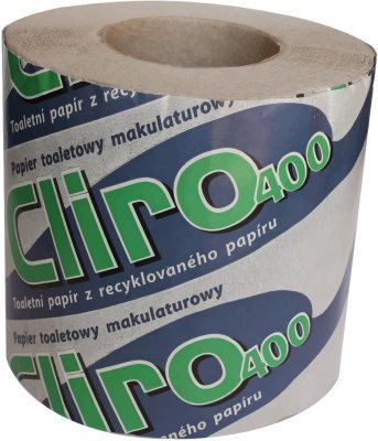 Toaletní papír Cliro 400, 1vr, 400 útr., délka 35m, recykl (1ks)
