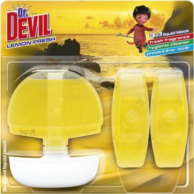 Dr. Devil tekutý WC blok 3v1 3x55ml Lemon fresh