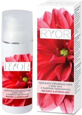 RYOR Hydratační 24hodinový krém s Aloe Vera a kys. hyaluronovou 50ml dávkovač  + dáreček 3 vzorečky zdarma