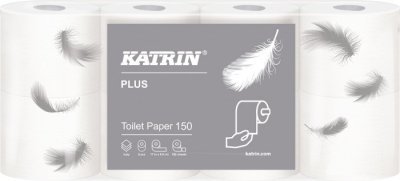 Toaletní papír Katrin Plus 3vr, 150 útr., 100% celulóza, délka 17m (8ks)