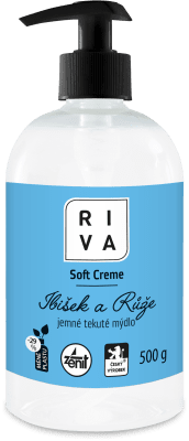 RIVA tekuté mýdlo 500g soft creme Ibišek a Růže s pumpičkou