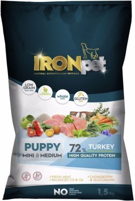 IRONpet Dog Puppy Mini & Medium Turkey (Krocan) 1,5 kg