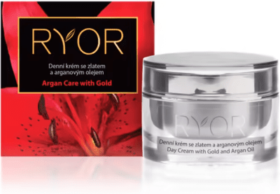 RYOR Denní krém se zlatem a arganovým olejem 50ml kelímek  + dáreček 3 vzorečky zdarma